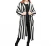 Liv By Habitat Long Striped Coat In Sand In Black