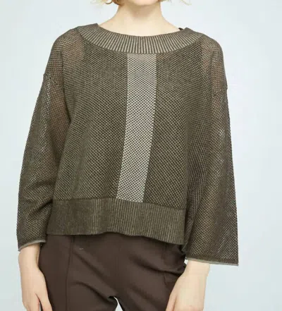 Liv By Habitat Mesh Go-to Topper Sweater In Chocolate In Green