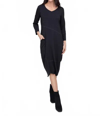 Liv By Habitat Seamed Dress In Black In Blue