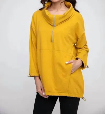 Liv By Habitat Toggle Zip Pullover In Gold In Yellow