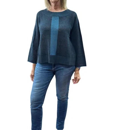 Liv By Habitat Tone Mesh Go To Topper Long Sleeve Sweater Top In Ocean