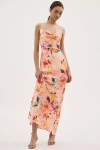 Liv Foster Adeline Cowl-neck Sateen Maxi Dress In Orange