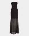 Liv Foster Ally Crepe Strapless Gown In Black