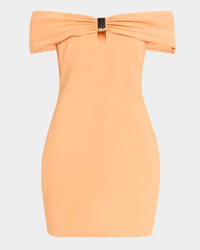 Liv Foster Ariana Off-shoulder Cutout Crepe Mini Dress