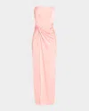 Liv Foster Aspen Strapless Side-twist Bustier Gown In Coastal Sun