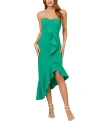 LIV FOSTER ASYMMETRIC RUFFLE CREPE DRESS