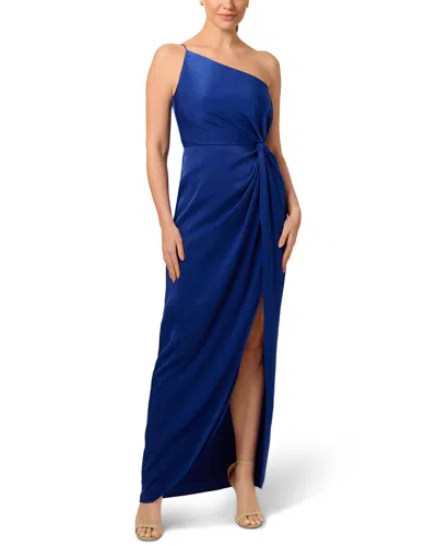 Liv Foster Charmeuse One Shoulder Column Dress In Rich Royal