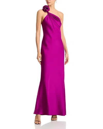Liv Foster Clara Satin Dress In Wine Berry