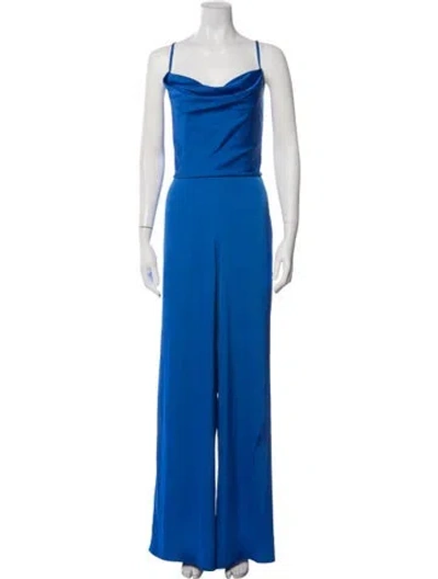 Pre-owned Liv Foster Cowl Neck Jumpsuit In Blue