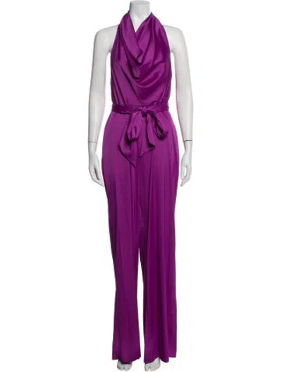 Pre-owned Liv Foster Cowl Neck Jumpsuit In Purple