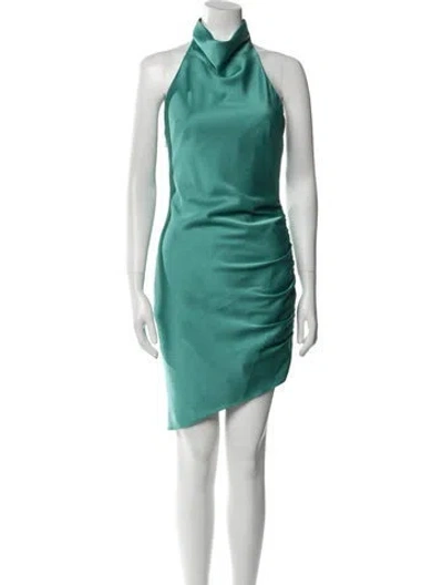Pre-owned Liv Foster Cowl Neck Knee-length Dress In Green