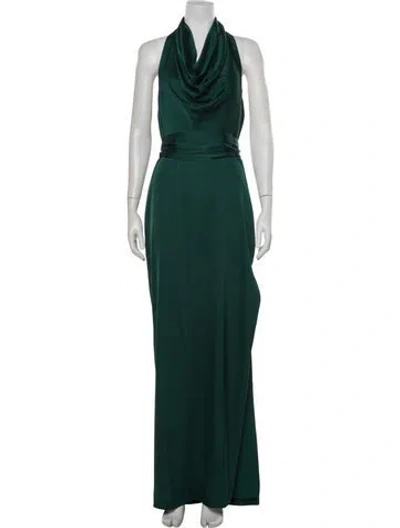 Pre-owned Liv Foster Cowl Neck Long Dress In Green