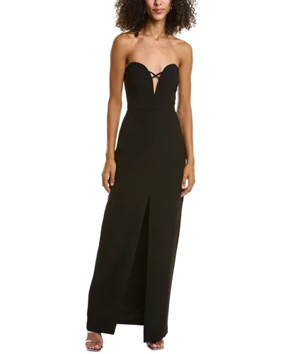 Liv Foster Crepe Column Gown In Black