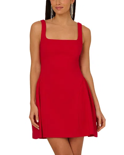 LIV FOSTER CREPE SQUARE NECK SLEEVELESS MINI DRESS