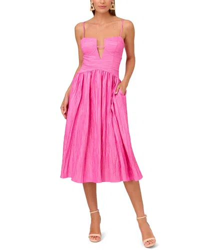 Liv Foster Women's Crinkle A-line Midi-dress In Hot Pink