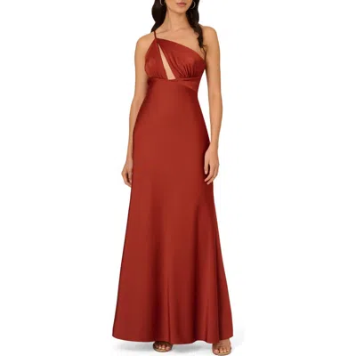 Liv Foster Cutout One-shoulder Gown In Spice