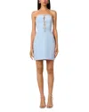 Liv Foster Dakota Strapless Crepe Minidress In Azure Blue