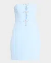 Liv Foster Dakota Strapless Crepe Minidress In Azure Blue