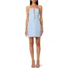 Liv Foster Dakota Strapless Crepe Minidress In Azure Blue