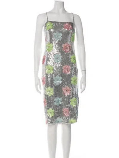 Pre-owned Liv Foster Floral Print Knee-length Dress In Multi