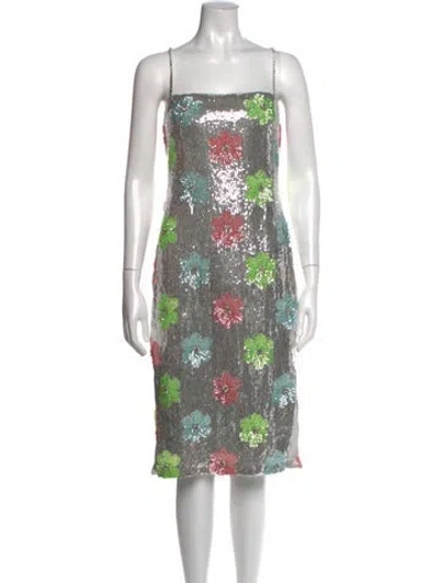 Pre-owned Liv Foster Floral Print Midi Length Dress In Multi