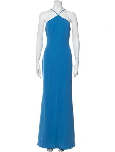 Pre-owned Liv Foster Halterneck Long Dress W/ Tags In Blue