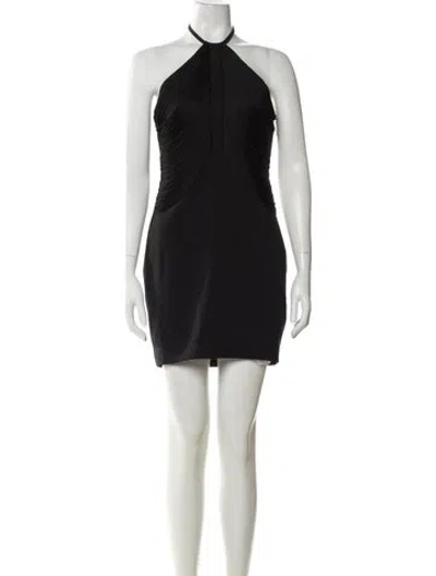 Pre-owned Liv Foster Halterneck Mini Dress In Black