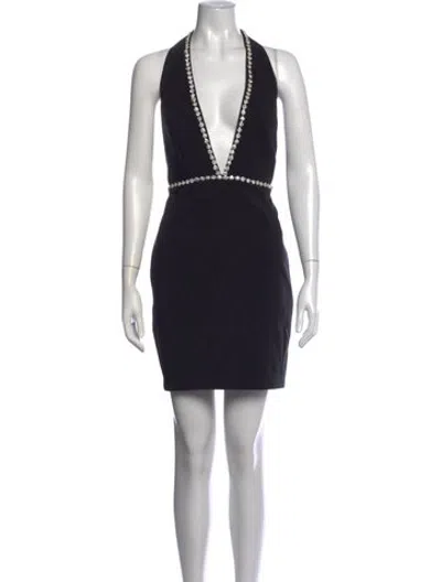 Pre-owned Liv Foster Halterneck Mini Dress In Black