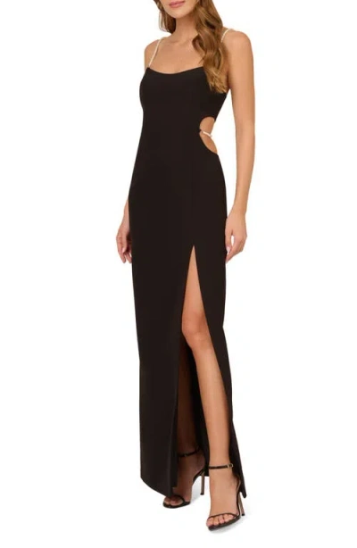 Liv Foster Women's Twill Scoopneck Column Gown In Black