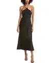 Liv Foster Knotted Crystal Halter Midi Dress In Black