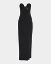 Liv Foster Madison Strapless Embellished Crepe Maxi Dress In Black