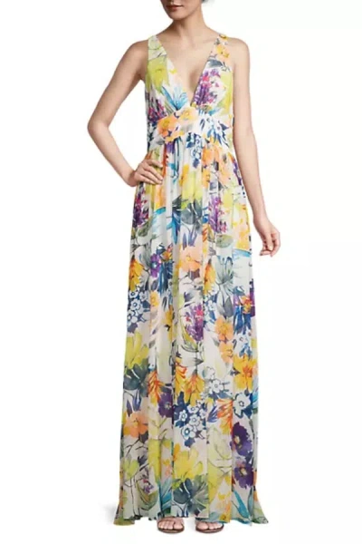 Liv Foster Ml1e208109 Long A Line Floral Print  Formal Dress In Multi
