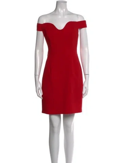 Pre-owned Liv Foster Off-the-shoulder Mini Dress In Red