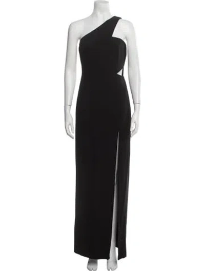 Pre-owned Liv Foster One-shoulder Long Dress In Black