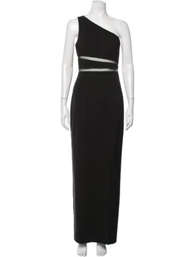 Pre-owned Liv Foster One-shoulder Long Dress In Black