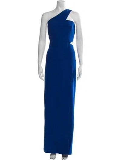 Pre-owned Liv Foster One-shoulder Long Dress In Blue