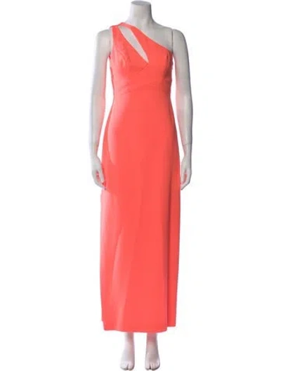 Pre-owned Liv Foster One-shoulder Long Dress In Orange