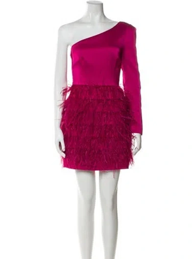 Pre-owned Liv Foster One-shoulder Mini Dress In Pink