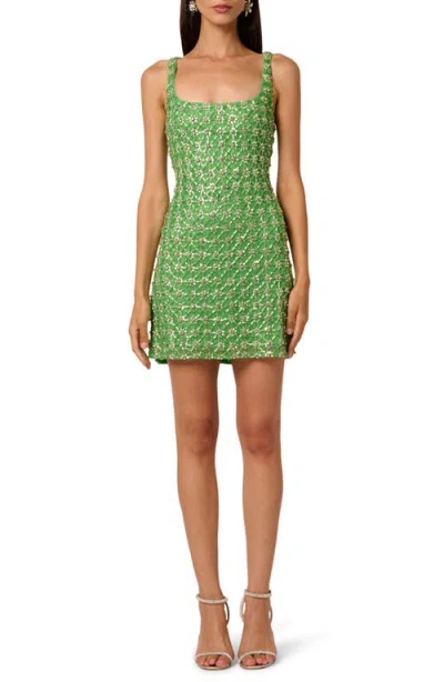 Liv Foster Piper Beaded Cocktail Minidress In Guava