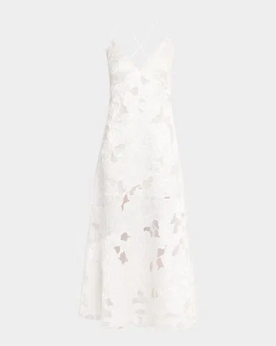 LIV FOSTER REESE BEADED FLORAL-EMBROIDERED MAXI DRESS