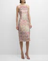 Liv Foster Rhinestone-strap Sequin Halter Midi Dress In Multi