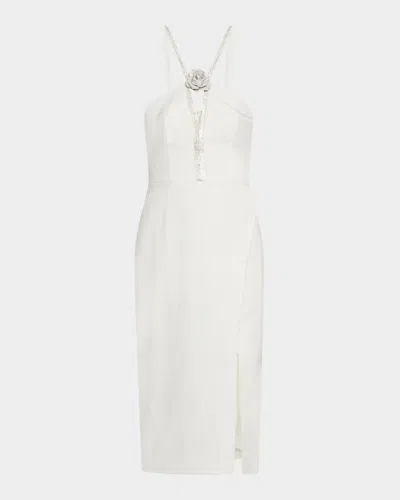 Liv Foster Rhinestone-trim Stretch Crepe Dress