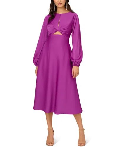 Liv Foster Satin Twist Midi Dress In Purple