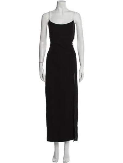 Pre-owned Liv Foster Scoop Neck Long Dress In Black
