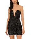 Liv Foster Sequined Mini Dress In Black