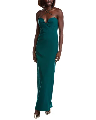 Liv Foster Spaghetti Gown In Green
