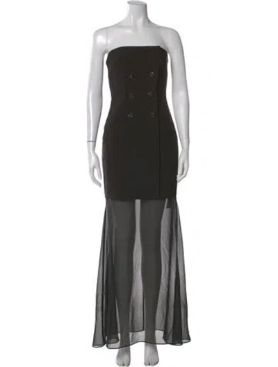 Pre-owned Liv Foster Strapless Long Dress In Black