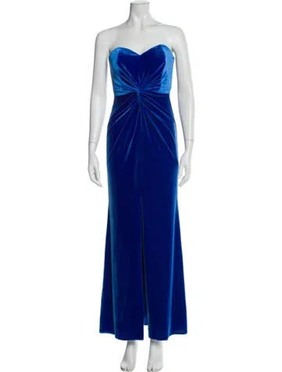 Pre-owned Liv Foster Strapless Long Dress In Blue