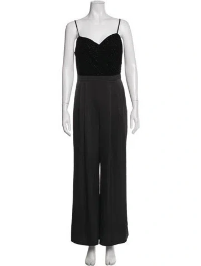 Pre-owned Liv Foster V-neck Jumpsuit In Black