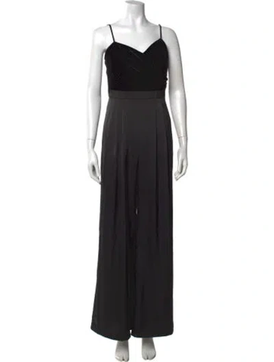 Pre-owned Liv Foster V-neck Jumpsuit In Black
